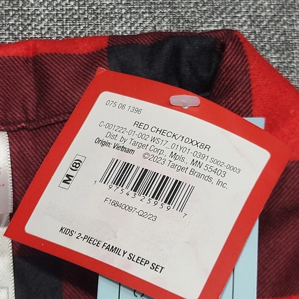Wondershop Kids' Buffalo Check Pajama Top Medium Size 8 Red Printed Sleepwear